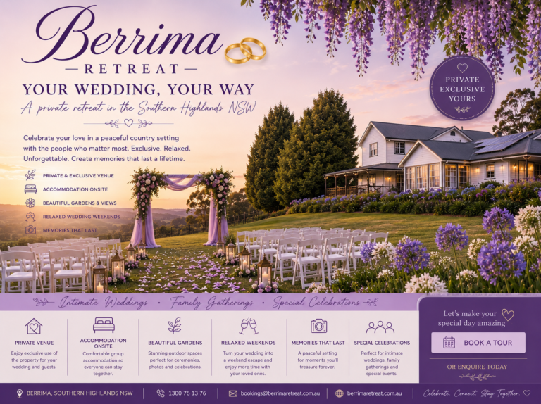 Wedding and Special Stays at Berrima Retreat