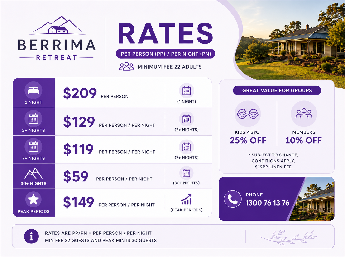 Berrima Retreat_rates