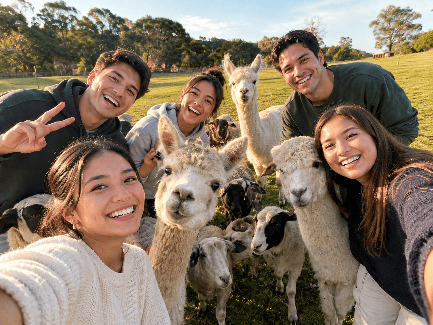 Bowl Club Selfie with the Farm Animals