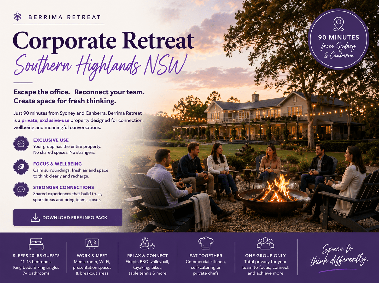 Ultimate Corporate Wellness Retreat Southern Highlands NSW