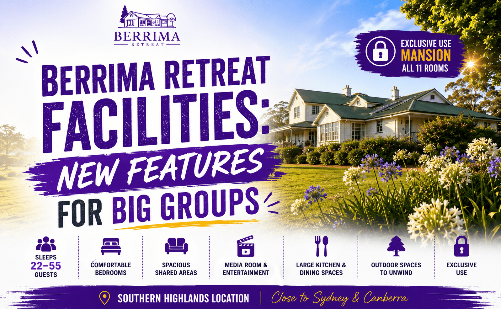 Berrima Retreat Facilities: New Features for Big Groups