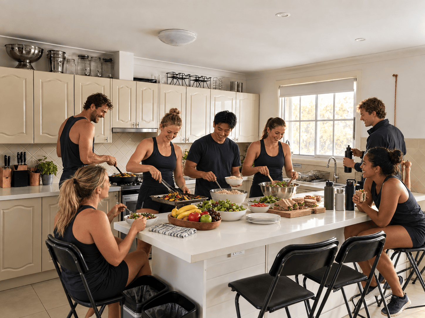 Rowing team recovering together at Berrima Retreat