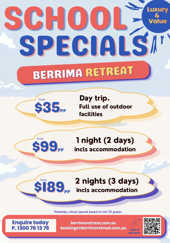 Berrima Retreat School Camp Specials