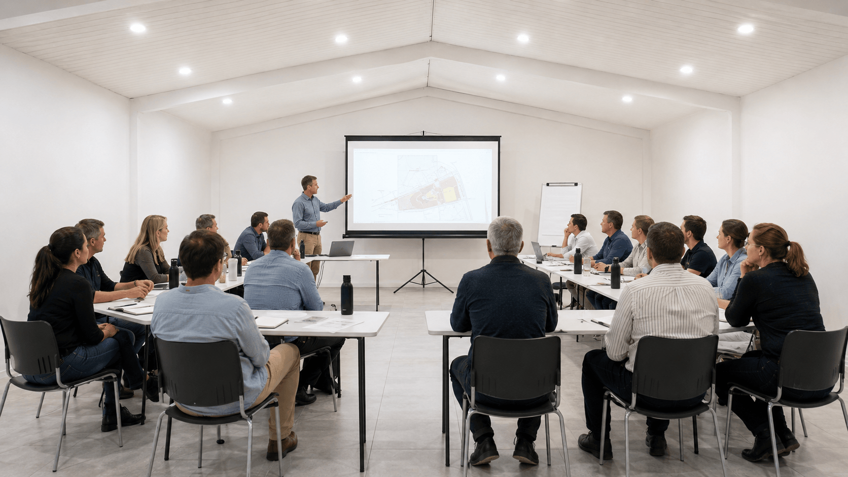 Events room for mining-company training, presentations and project meetings in NSW