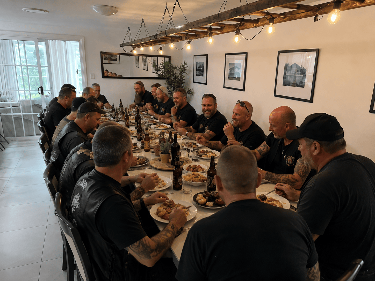 motorcycle club dining at Berrima Retreat