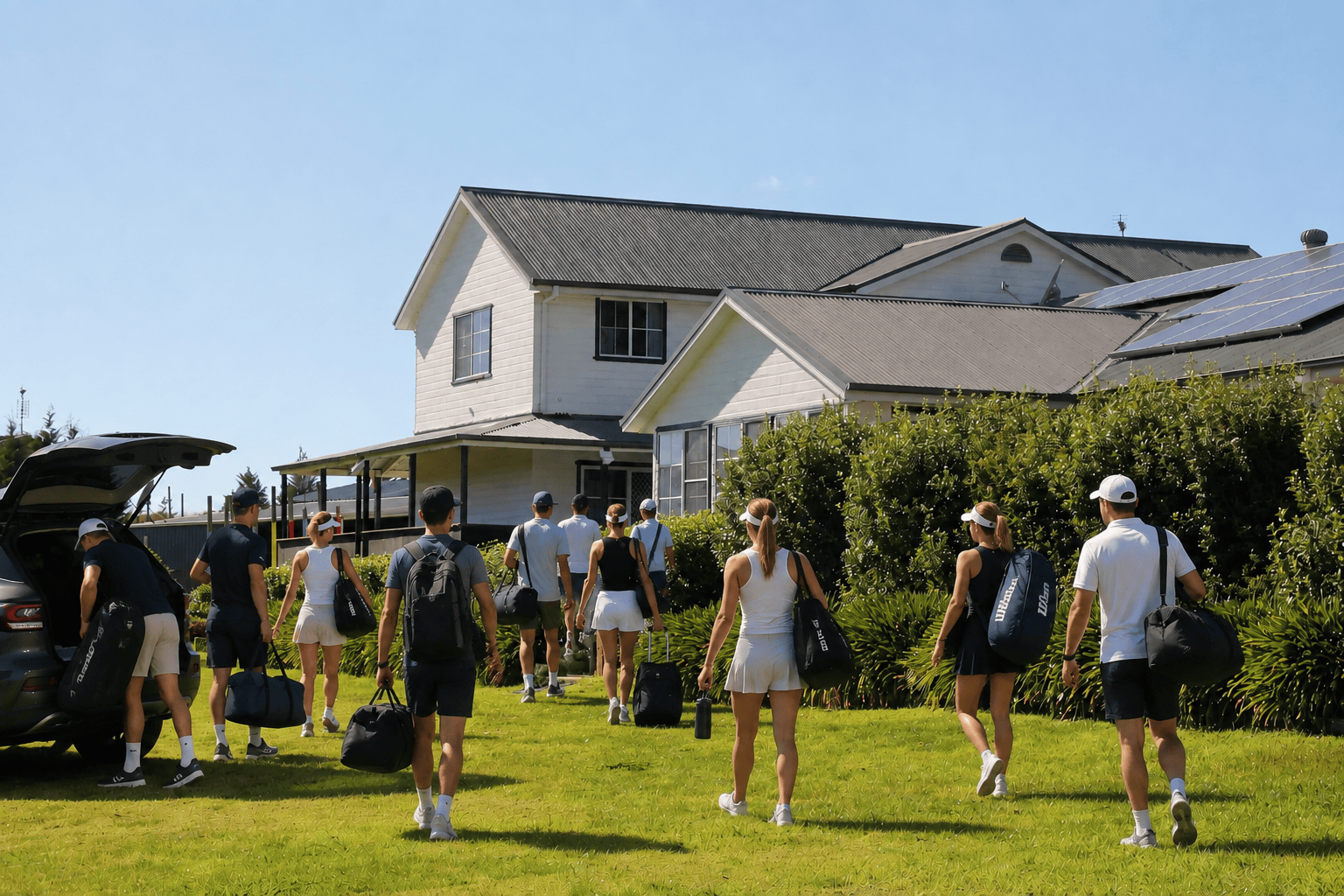 Tennis Club Accommodation arrival in Berrima Retreat